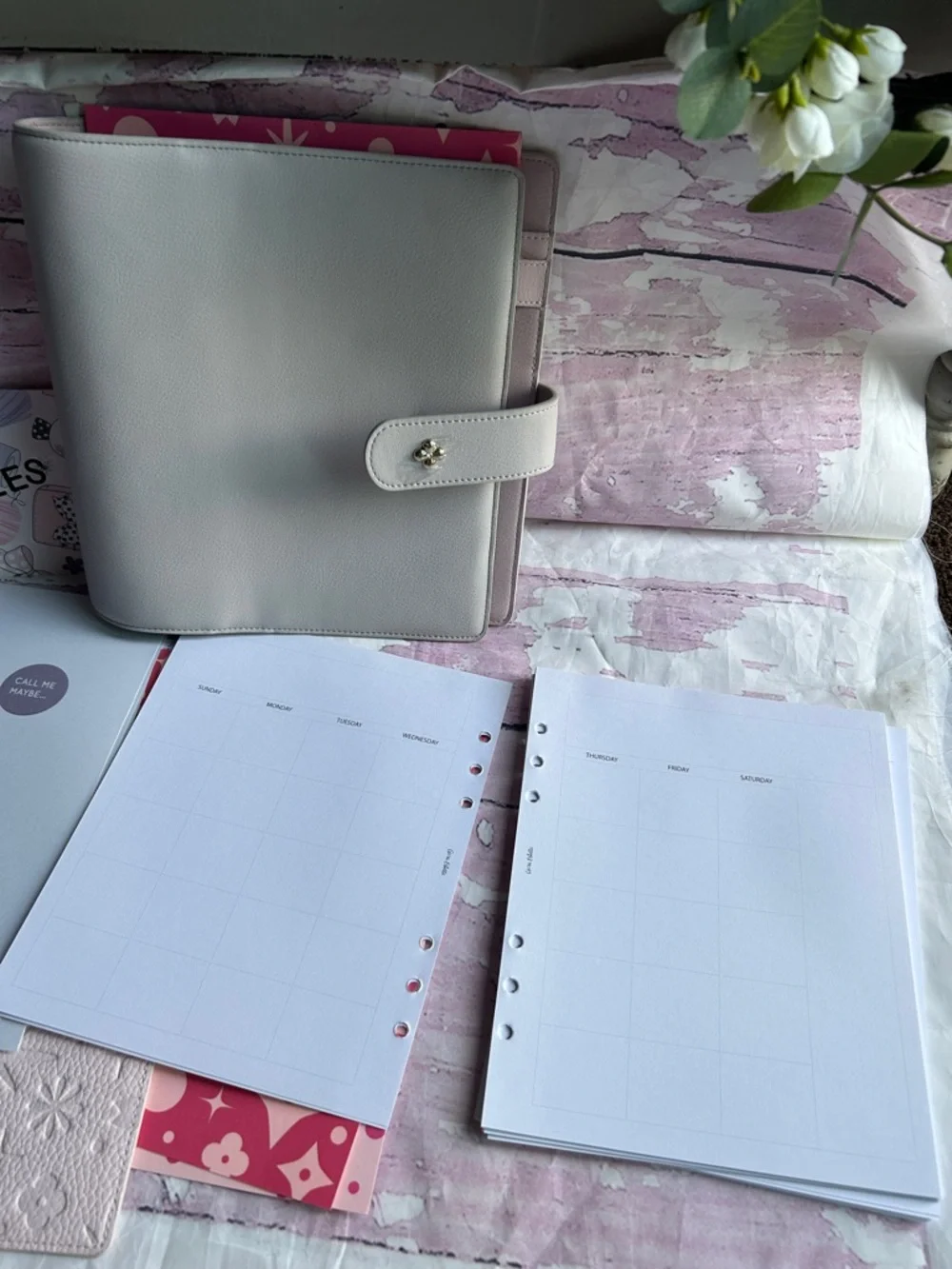 🎀Bundle Aura Estelle A5 wide planner w pink chic Inserts ✨ - Picture 5 of 8